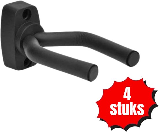 Gitaar Muurbeugel Set van 4 – Gitaarhouder Wand – Verstelbare Gitaarsteun – Universele Gitaar Wandhouder met Zachte Beschermlaag – Geschikt voor Akoestische & Elektrische Gitaar