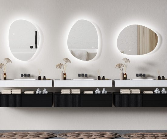 4goodz Asymmetrische Badkamerspiegel met LED-verlichting 70x50 cm