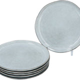 Aardewerk Serviesset Flower Beige 6 persoons 12-delig - Grijs