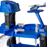 DMG Supply Politiegarage Speelset - 3-Laagse Speelgoedgarage met Lift en Helikopterplatform - Met 2 Auto’s en 1 Helikopter - Vanaf 3 Jaar