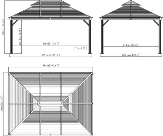 Sojag - SJ07510 - Paviljoen - Pergola - Partytent - 306 x 363 x 484 cm