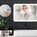 Badkamerspiegel met LED-verlichting met speaker - Anti-condens - 50 x 70 cm - Zilver