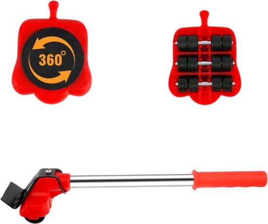 Meubellifter - Rood - 5-delige Set - Eenvoudig Verplaatsen van Meubels - Meubellift - Meubelverplaatser
