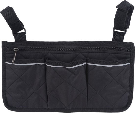 Rolstoeltas - Zwart - Armleuning Rolstoeltas - Waterafstotende Opbergtas voor Rolstoel - Rolstoel Organizer