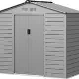 Tuinhuis van Weerbestendig Metaal - afsluitbare schuifdeur 213x131x192 cm - grijs