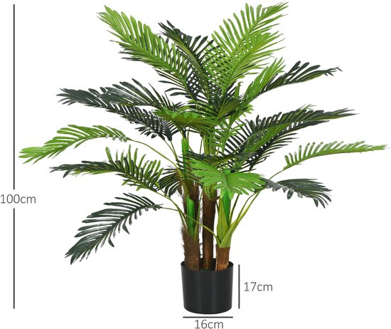 4goodz Kunstplant Plant Kunstpalm, 100 cm met 27 Takken