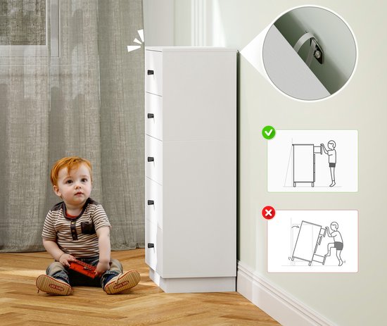 4goodz Ladenkast met 5 Laden 29 47 x 95 cm - Wit