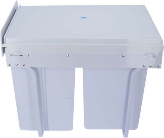4cookz® Inbouw Prullenbak Afvalscheiding 26 cm breed - 30 liter - Wit