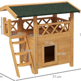 4goodz kattenhuis 2 laags 77x50x73cm - Bruin
