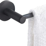 Badkamer Accessoire Set - Zwart – 4-delig – Handdoekstang, WC Rolhouder, Handdoekring & Haak – RVS – Wandbevestiging – Modern Design