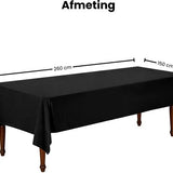 Tafelkleed Luxe - 260x150 cm - Zwart - Waterafstotend - Tafellaken - Tafelzeil - Tafelkleden - Tafelkleed Katoen