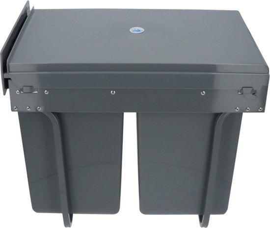4cookz® Inbouw Prullenbak Duo 2 bakken Afvalscheiding 2x 20 liter - 34 cm breed