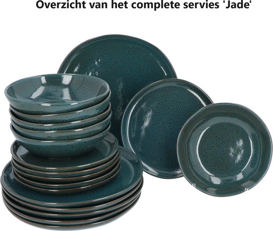 6 stuks Jade Groen - Reactive Glazing Aardewerk