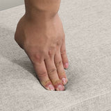 Bedbank Hocker op poten - Gestofferd - 110x39 cm - Beige