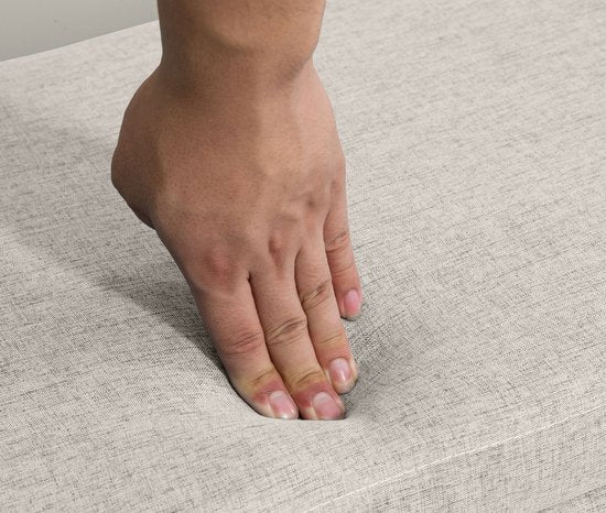 Bedbank Hocker op poten - Gestofferd - 110x39 cm - Beige