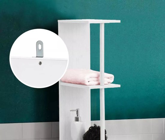 Badkamerkast Stockholm met 2 deuren en 2 legplanken 30x18x130 cm