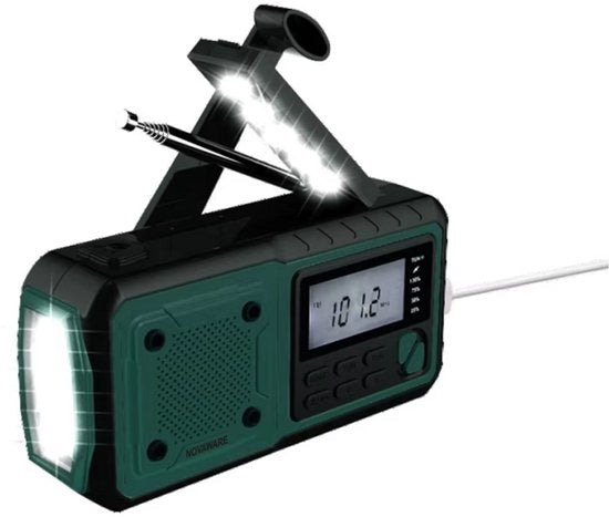 Draagbare NoodRadio Solar Opwindbaar - Powerbank Zonneenergie met - Noodpakket - Draagbare Radio
