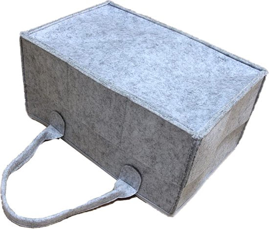Luiertas Vilt - Grijs - Vilt - 32 x 22 x 19 cm - Luier Organizer - Draagbare Organiser met Handige Vakken - Verzorgingstas
