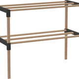 Fixwood Schoenenrek 2 Lagen – Zwart - Compact Houten Schoenenkast – Ruimtebesparend Schoenenrek voor 6+ Paar – Duurzaam & Modern Design – 51 x 23 x 39 cm