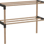 Fixwood Schoenenrek 2 Lagen – Zwart - Compact Houten Schoenenkast – Ruimtebesparend Schoenenrek voor 6+ Paar – Duurzaam & Modern Design – 51 x 23 x 39 cm