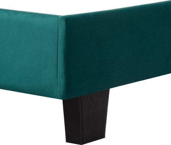 Bedombouw - Groen - 147x206x110cm - Bedombouw met Hoofdbord - De perfecte combinatie van comfort en stijl voor je slaapkamer