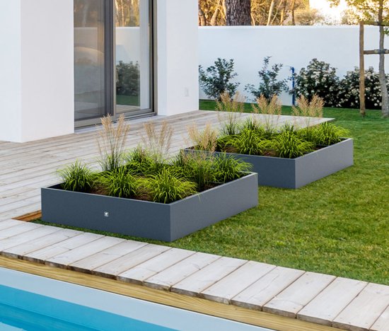 Herstera Garden® Plantenbak HG08978802 - Moestuin - 150x100x25 cm - Antraciet