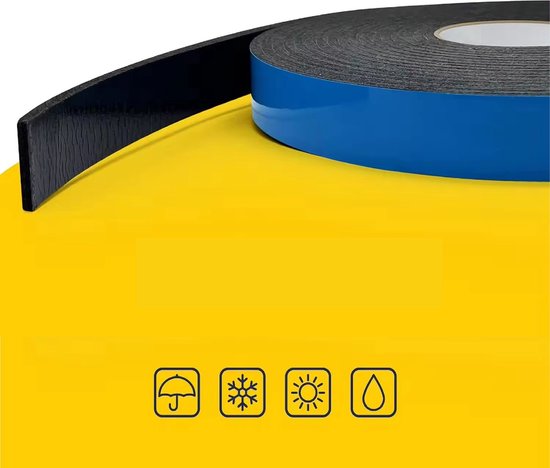 24ME® - 25 Meter Foam Tape – 2 cm Breed – Dubbelzijdige Tape voor Montage, Klussen, Auto & Hobby