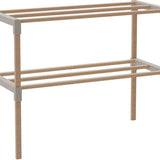 Fixwood Schoenenrek 2 Lagen – Beige - Compact Houten Schoenenkast – Ruimtebesparend Schoenenrek voor 6+ Paar – Duurzaam & Modern Design – 51 x 23 x 39 cm