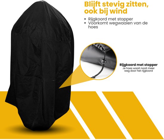 BBQ Hoes Waterdicht en Rond - Zwart - Universeel - Geschikt voor Kamado, Big Green Egg en Weber tot 23 inch