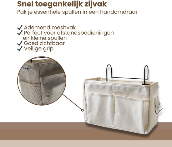 Bedside Pocket - Bed Opbergzak - Katoen