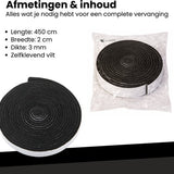 BBQ Vervangingsvilt - Zelfklevend - 450cm x 2cm x 3mm - BBQ Vilt - Geschikt voor o.a. Green Egg, Kamado, Black Bastard