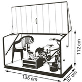 Trimetals® Stoweaway Metalen Berging TM11000 - Fietsenstalling - Antraciet