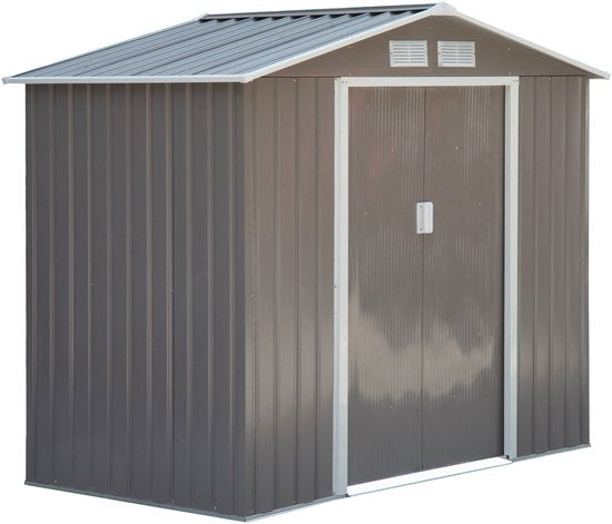 4goodz Gereedschapsschuur Metaal 127x213x185 cm - Grijs