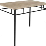 Eettafel-set Loka met 4 stoelen 110x76x70cm - Bruin/Zwart