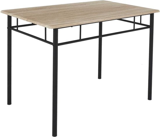 Eettafel-set Loka met 4 stoelen 110x76x70cm - Bruin/Zwart