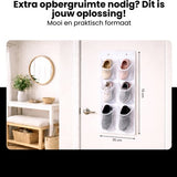 Schoenenkast Hangend - Schoenenzak 6 vakken - Opbergen van Schoenen aan Deur - Schoenenzak Wit - Oplossing voor rondslingerende schoenen - Hoogwaardige Schoenenkast