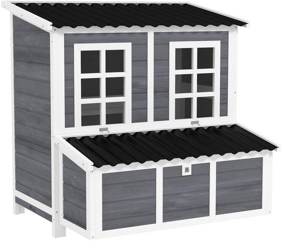 Kippen Legnest voor 4-6 Kippen - Waterdicht Dak - 100x86x100cm - grijs