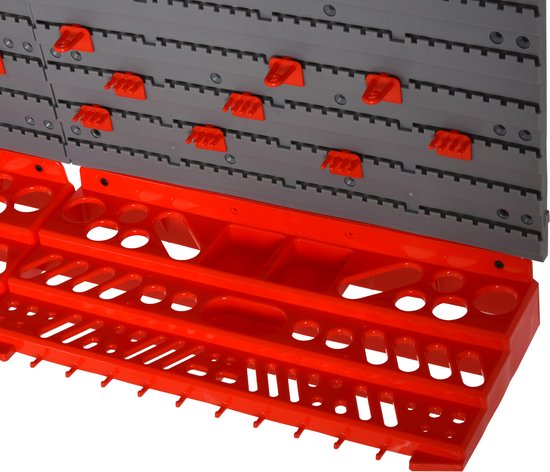 4goodz Gereedschapswand 54-dlg met Haken - Rood/Grijs