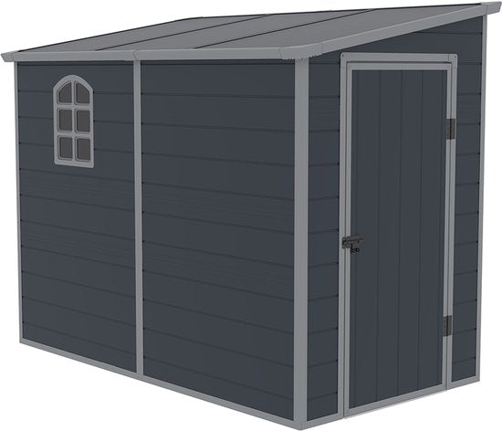 Westmann Kunststof Aanbouw Tuinschuur Hortus L -248x134x194cm - Grijs