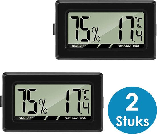 Mini Thermometer met Hygrometer - Incl - Hygrometer binnen - Thermometer binnen