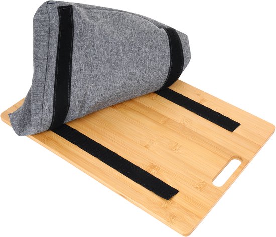 Schoottafel Laptop – Laptoptafel voor Bank-Bed – Bamboe Dienblad met Kussen – Ontbijt Bed Tafel – Laptopkussen – Met Handgrepen