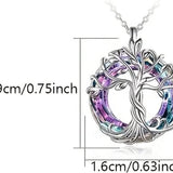 Levensboom met paarse steen - Ketting met hanger levensboom - Keltische boom - Cadeau - Verjaardag - Vaderdag - Moederdag