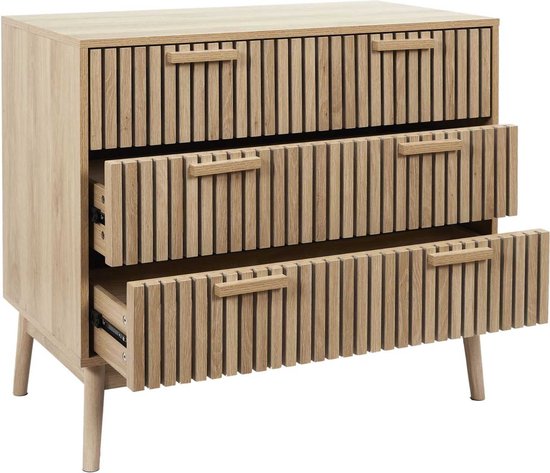Ladekast Klaus met Panelen voorzijde - Buffetkast 90x49x79 cm - Bruin
