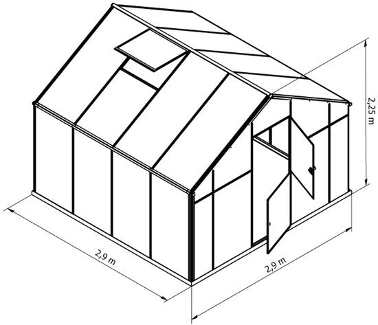 Gampre® Aluminium Kas Sanus L9 - 290x290x225 cm - antraciet