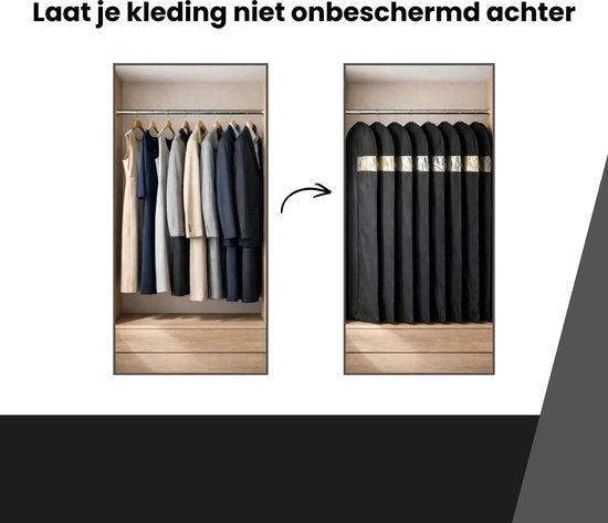 Kledinghoes - 10 stuks - 160x40 - Wit - Kledinghoezen - Kledinghoes Wit - Trouwjurkhoes - Kostumhoes