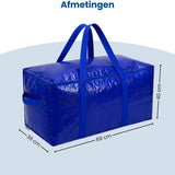 Opbergtassen XL - Blauw - 4 Stuks - 92 Liter - Verhuistassen - Big Shopper - Waterdicht - Opbergzak met Handvat