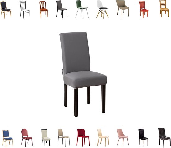 Stoelhoezen - Eetkamerstoel Hoes - 6 Stuks - Grijs - Bescherm stijlvol je stoelen - Eetkamerstoel Hoes Stretch