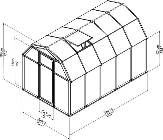 basis voor kas 6,3m² - palram - 702555