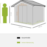 Tuinhuis Gereedschapsschuur 2 schuifdeuren met Bodemframe