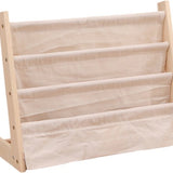 Kinderboekenkast - 60 x 50 x 30 cm - Bruin - Hout met Linnen - Kinderboekenrek - Boekenrek Kinderkamer